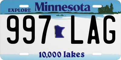 MN license plate 997LAG