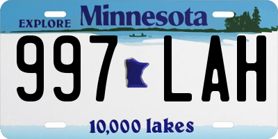 MN license plate 997LAH