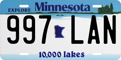 MN license plate 997LAN