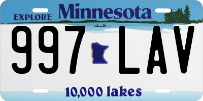 MN license plate 997LAV