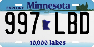 MN license plate 997LBD