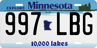 MN license plate 997LBG