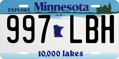 MN license plate 997LBH
