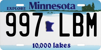 MN license plate 997LBM