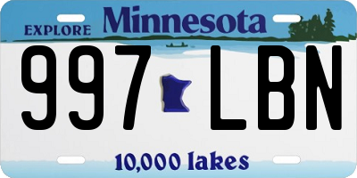 MN license plate 997LBN