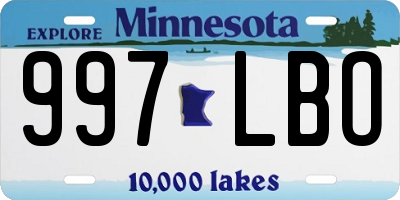 MN license plate 997LBO