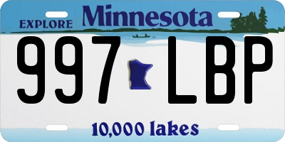 MN license plate 997LBP
