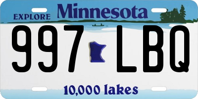 MN license plate 997LBQ
