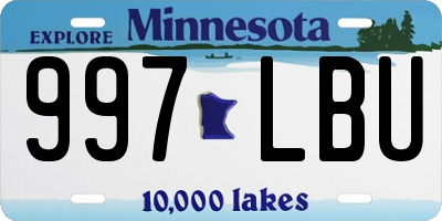 MN license plate 997LBU