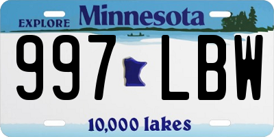 MN license plate 997LBW