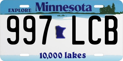 MN license plate 997LCB