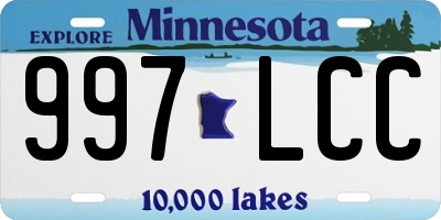 MN license plate 997LCC