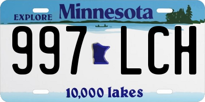 MN license plate 997LCH