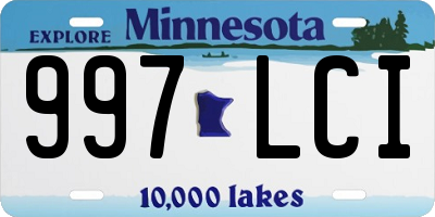 MN license plate 997LCI