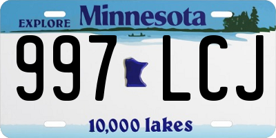 MN license plate 997LCJ