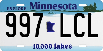 MN license plate 997LCL