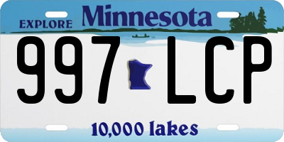 MN license plate 997LCP