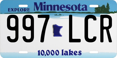 MN license plate 997LCR