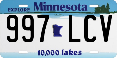 MN license plate 997LCV