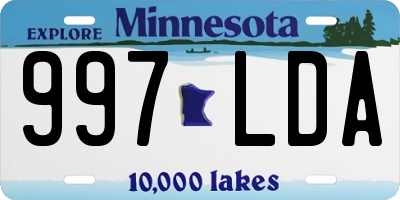 MN license plate 997LDA