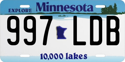 MN license plate 997LDB