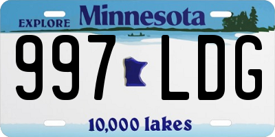 MN license plate 997LDG