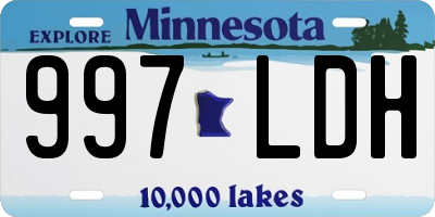 MN license plate 997LDH