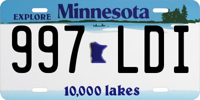 MN license plate 997LDI