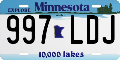MN license plate 997LDJ