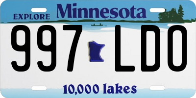 MN license plate 997LDO