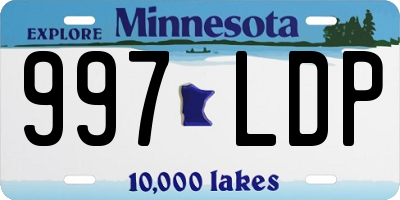 MN license plate 997LDP