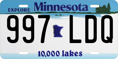 MN license plate 997LDQ
