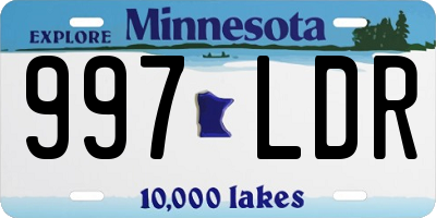 MN license plate 997LDR