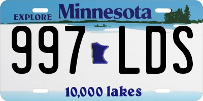 MN license plate 997LDS