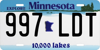 MN license plate 997LDT