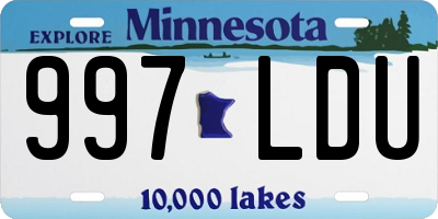 MN license plate 997LDU
