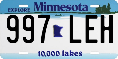 MN license plate 997LEH