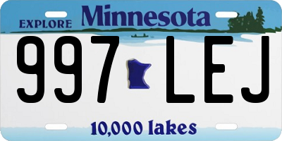 MN license plate 997LEJ