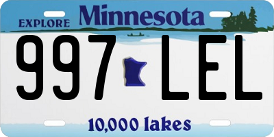 MN license plate 997LEL