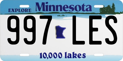 MN license plate 997LES
