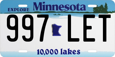 MN license plate 997LET