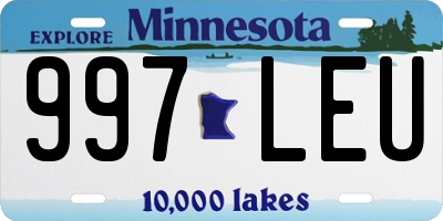 MN license plate 997LEU