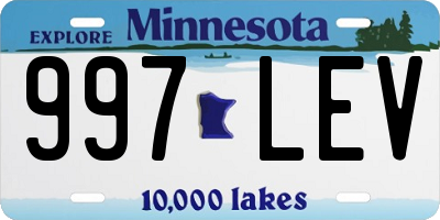 MN license plate 997LEV