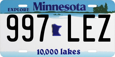 MN license plate 997LEZ