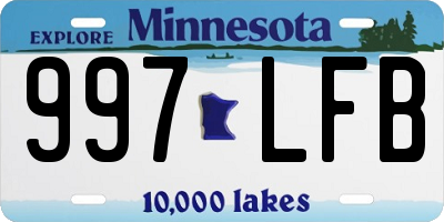 MN license plate 997LFB