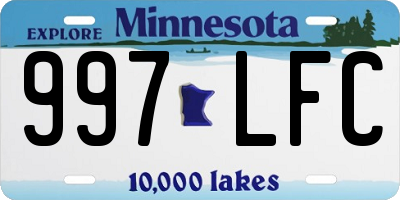 MN license plate 997LFC