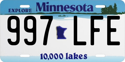 MN license plate 997LFE