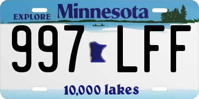 MN license plate 997LFF