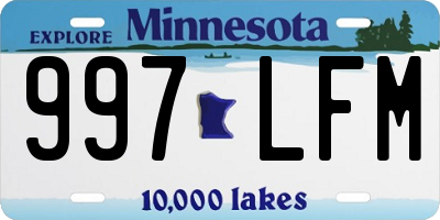 MN license plate 997LFM