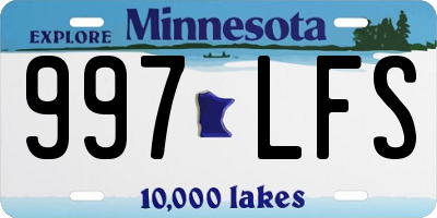 MN license plate 997LFS